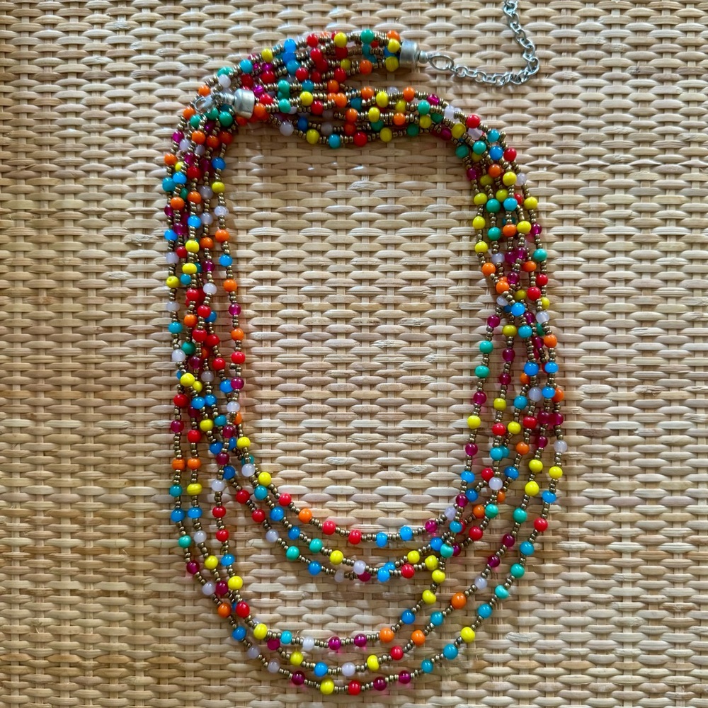 Colorful Beaded Necklace and Bracelet Set